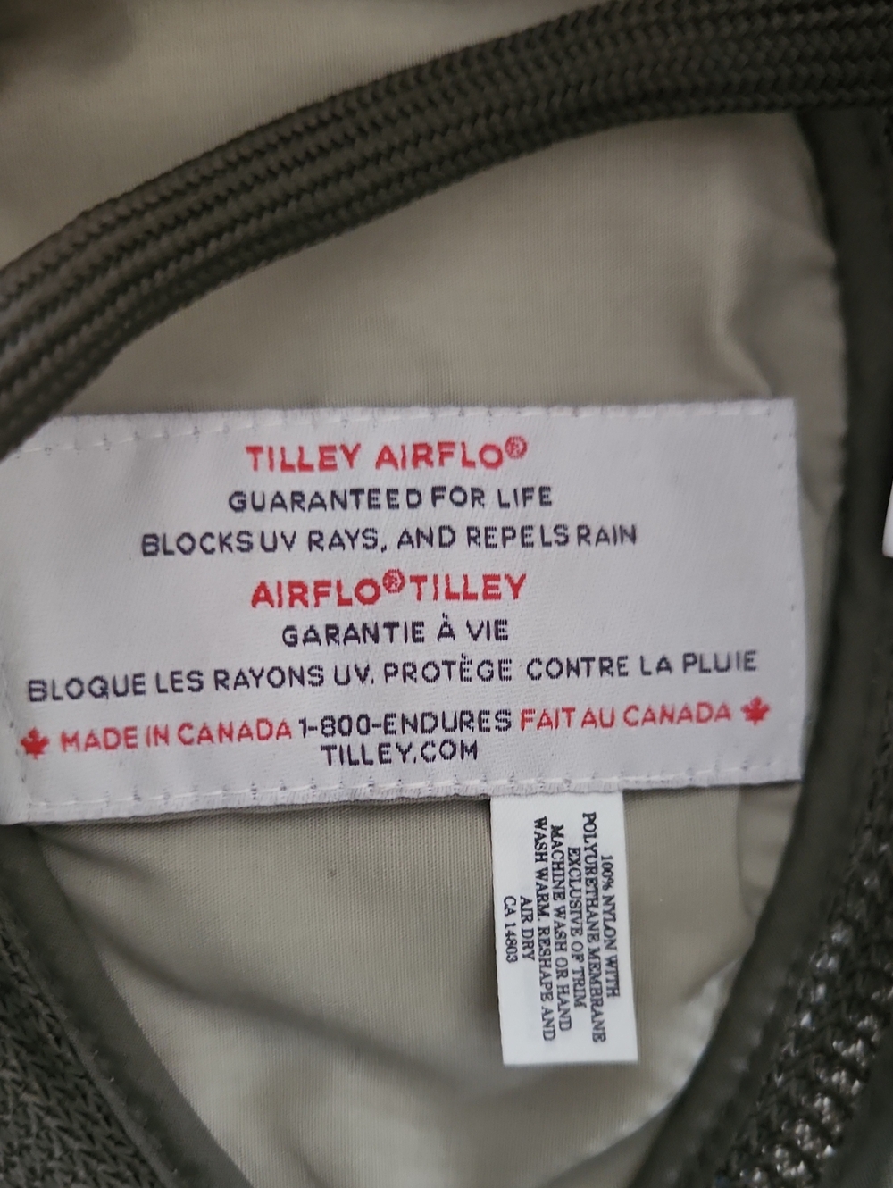 Tilley Green Airflo Hat 7 1/8 - Picture 5 of 9